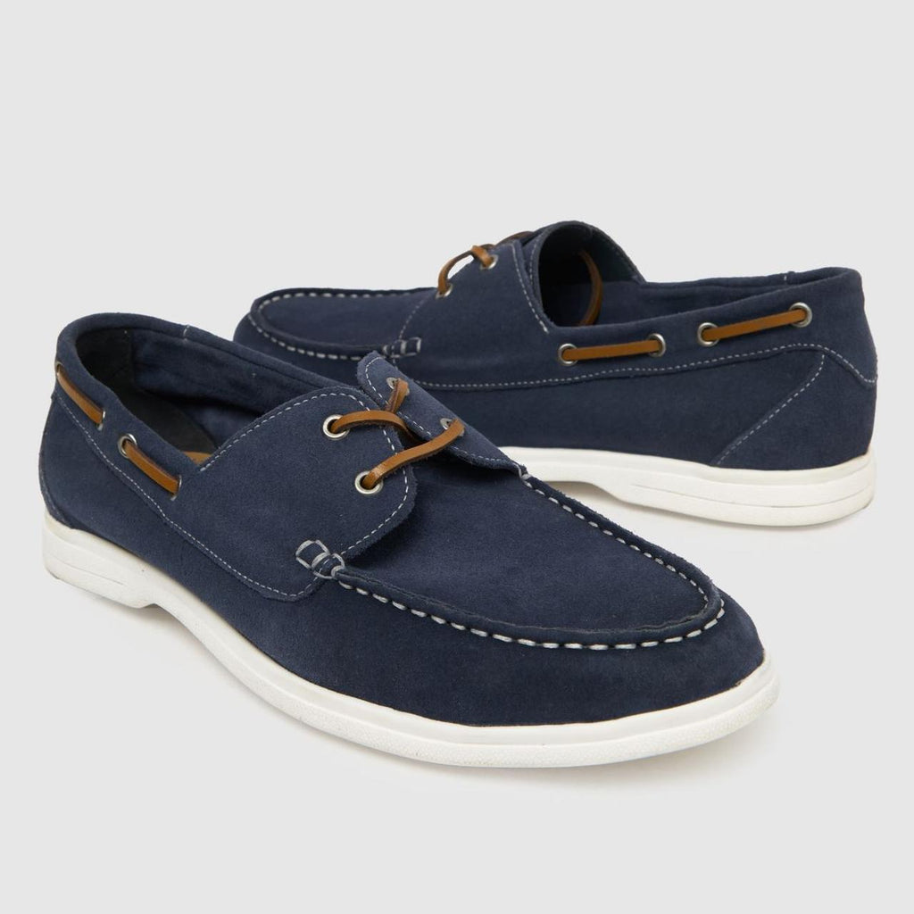 Pablo Suede Boat in Navy