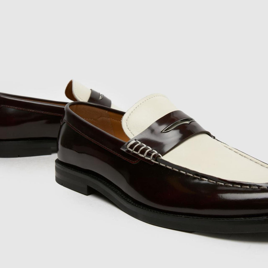 Richard Leather Loafer in Beige & Brown